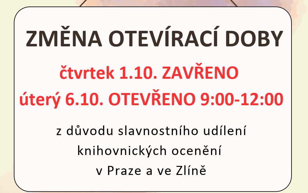 Knihovna uzavřena Knihovna uzavřena